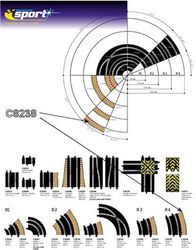 Scalextric - Borders / Sladdzon R4 Outer (22,5 degr.) (4x)