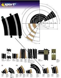 Scalextric - Curve - Radius 3 - 22,5 degrees  (x2)