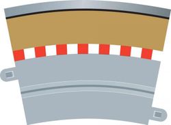 Scalextric - Single lane curve outer border/barriers (x4)