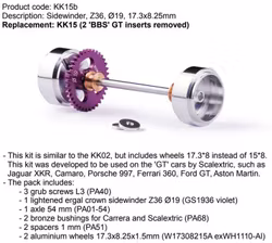 Slot.it - Sidewinder, Z36, Ø19, 17.3x8.25mm (Scalextric GT)