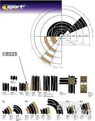 Scalextric - Borders & Barriers - Half Straight (for C8207) x4