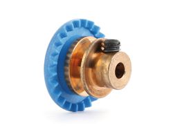 NSR - 3/32 INLINE soft plastic Gear 24t Blue w/bronze hub .050" screw