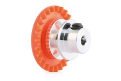 NSR - 3/32 INLINE soft plastic Gear 25t Orange w/aluminium hub .050" screw