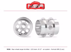 NSR - 3/32 Wheels - Rear Ø 13x13mm - Drilled - Ultralight & very accurate (x2)