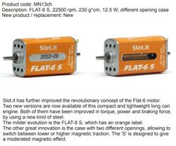 Slot.it - Flat-6S 22,5K RPM motor, 230g*cm @12V, 12.5W, different opening case
