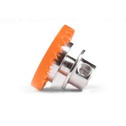 NSR - 3/32 INLINE soft plastic Gear 25t Orange w/aluminium hub .050" screw EVO3 Balanced Injection