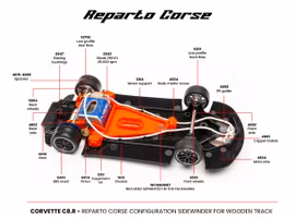 NSR - CORVETTE C8.R REPSOL LIVERY BLUE #41-RACE SETUP FOR WOODEN TRACKS