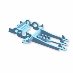 NSR - Motor Support Soft Blue for NSR Hypercar - Sidewinder for long can motors - offset +1mm