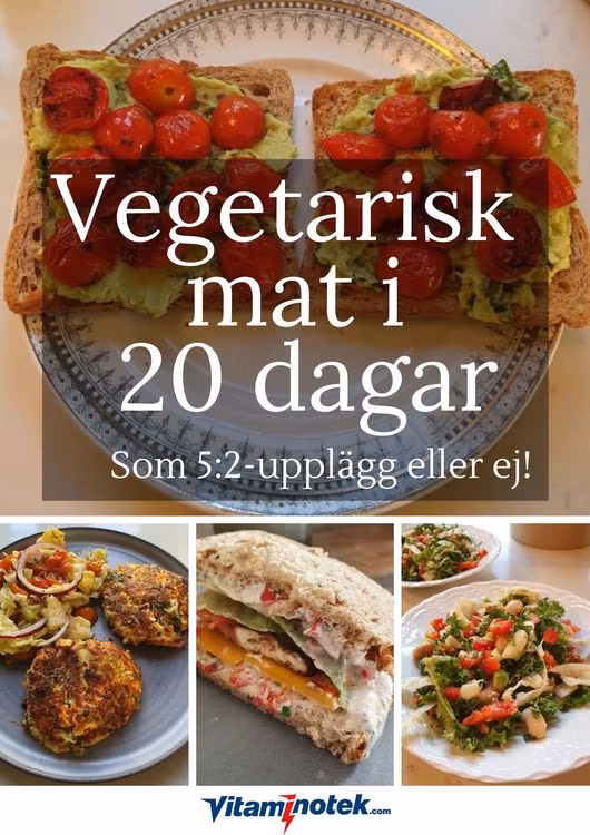Vegetarisk mat i 20 dagar, som 5:2 eller ej! (fysiskt häfte och som PDF)