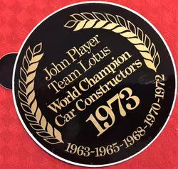 Dekal - Lotus team 1973 - VM för konstruktörer - 12 cm i diameter
