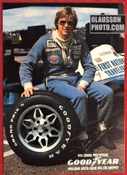 Vykort - 1977 - Ronnie Peterson, Tyrrell - Anderstorp - 11 x 15 cm