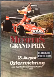 1974 - Niki Lauda i Ferrari i Österrikes GP 18/8 - Poster - 40 x 60 cm
