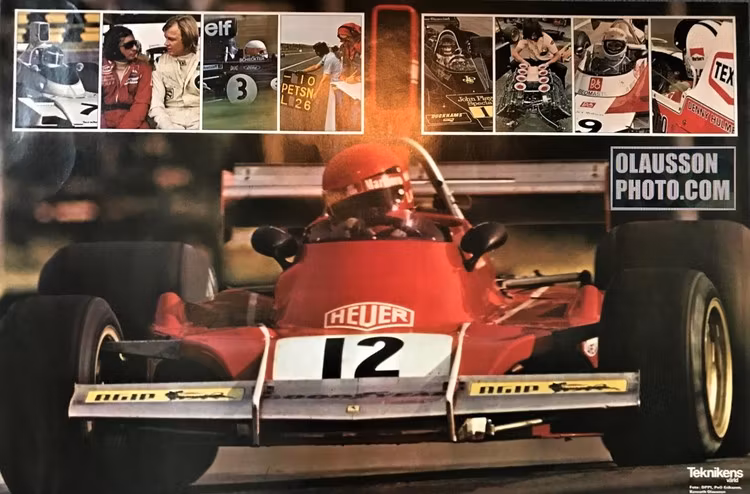 Niki Lauda i Buenos Aires 1974 - Ferrari - affisch 60 x 90 cm