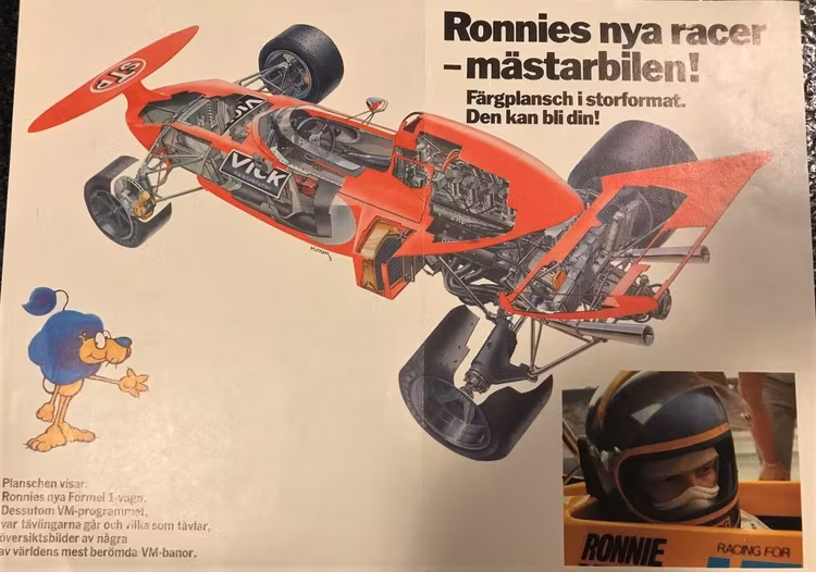 Ronnie i March 701 - pren-talong hos FIB-Aktuellt, A4, mittveck