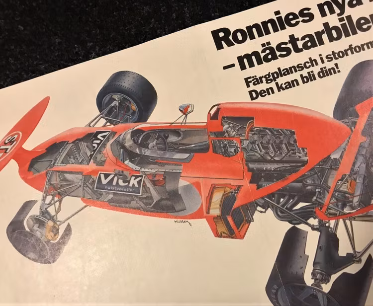 Ronnie i March 701 - pren-talong hos FIB-Aktuellt, A4, mittveck