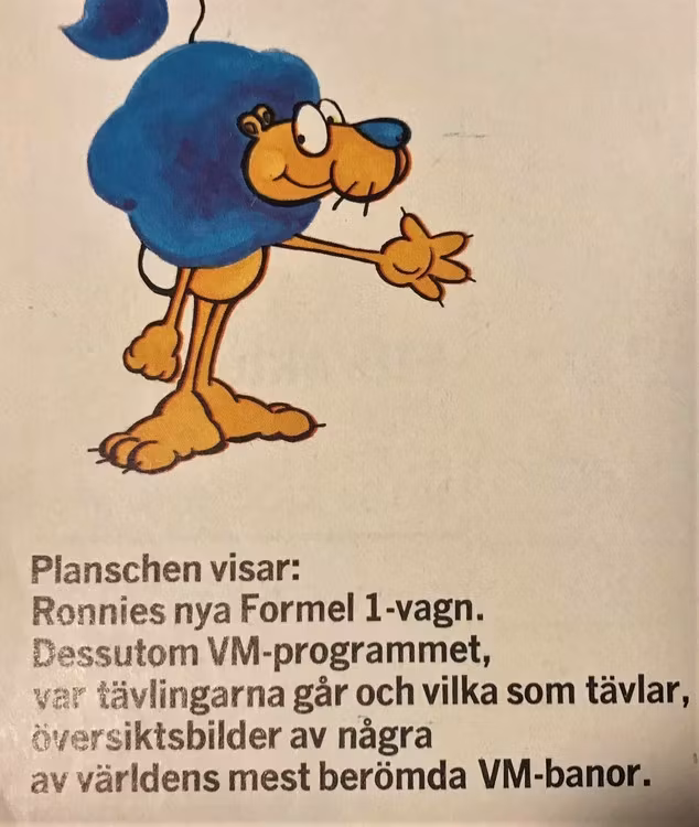 Ronnie i March 701 - pren-talong hos FIB-Aktuellt, A4, mittveck