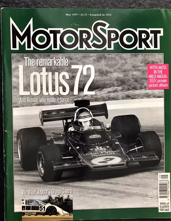 Motorsport - Mad Ronald - Lotus 72 - klassiska eng. artiklar - Maj 1997