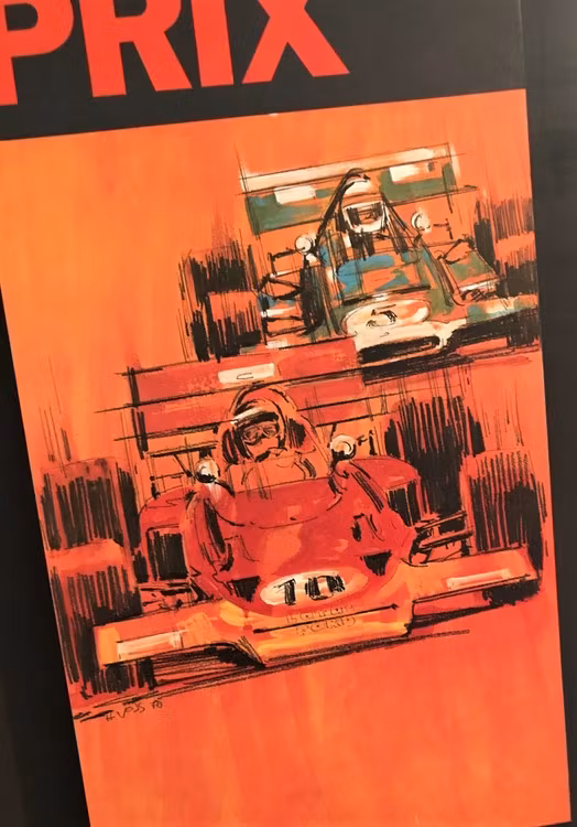 1971 - Zandvoort, Hollands F1-GP -poster på exklusiv alu-ram i format 24 x 62 cm