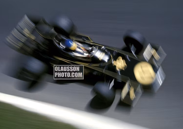 1974, Ronnie, Lotus 72, Parabolica, Monza - canvasduk, 50 x 70 cm