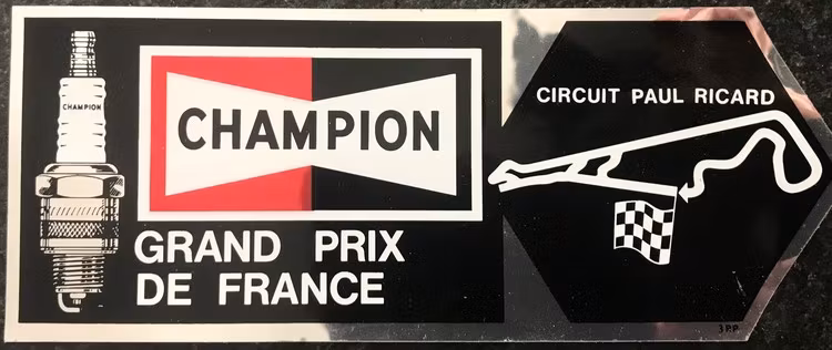 Champion-dekal - Paul Ricard - fransk F1-bana - format 7 x 17 cm