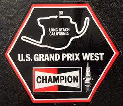 Champion-dekal - U.S. Grand Prix West -  format 13 x 15 cm
