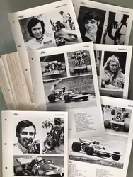 26 pressfoto F1 förare/stall 1970, orig. från Ford, format 21x30cm