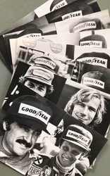 18 porträttfoto av Goodyear-förare i mitten av 70-talet - 9x13 cm