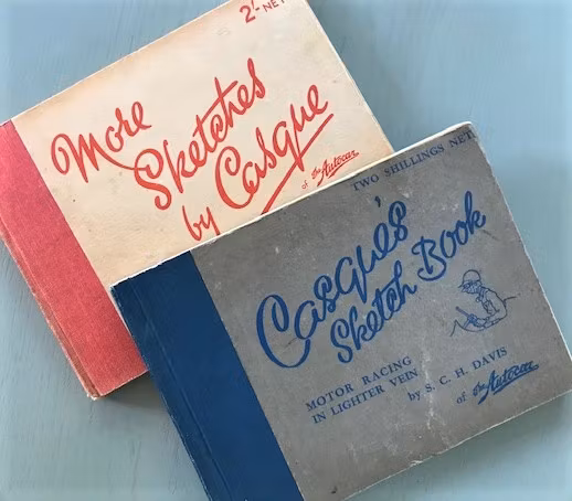 Från Autocar - Två fina skissböcker "by Casque" - 30-tal - mycket ovanliga - 15 x 20 cm