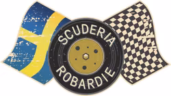 Ronnies signum - Scuderia Robardie dekal och foto enligt originalmärket, format 12x7cm