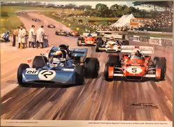 Ronnie Peterson i March 711 - British GP - Michael Turner '72 - 20 x 28 cm - fint tryck