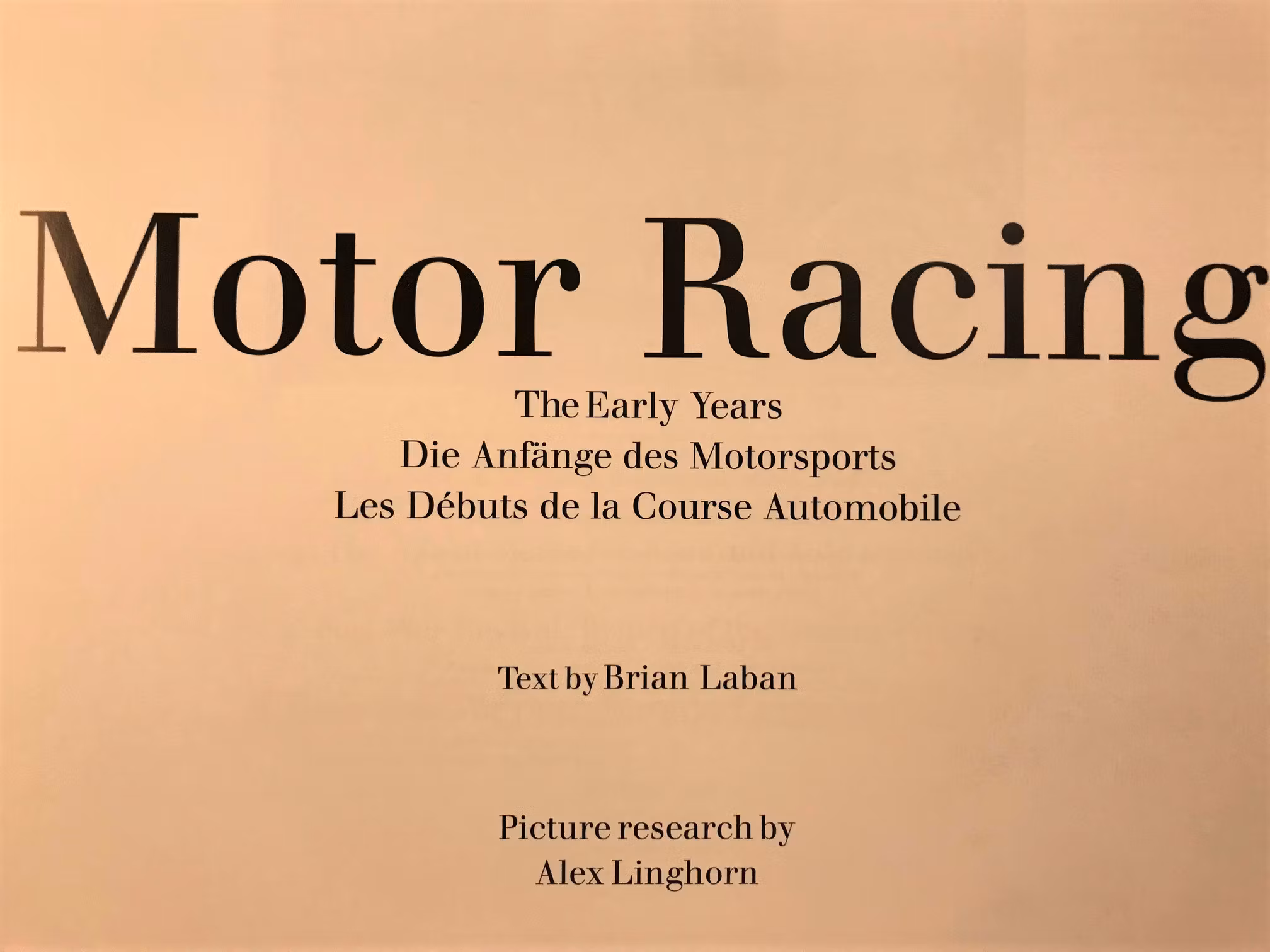 Motor Racing - otrolig titel - 352 sidor foto från 1894-1959, 26 x 30 cm, tung bok