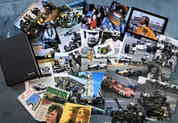 Ronnie Peterson i handgjort schatull - foto, bilder, dekaler, original - 31 delar - signerat