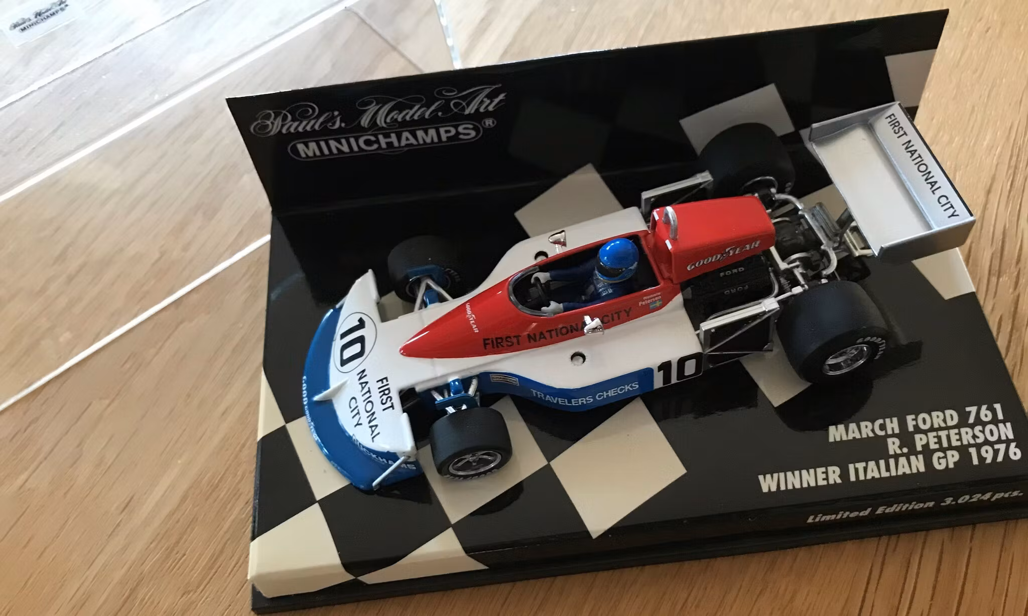 Ronnie Peterson Monza seger 1976 - March 761 - Minichamps modell i skala 1:43