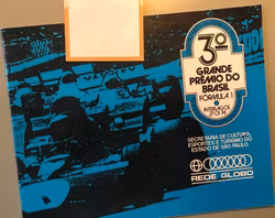 74 Brazil GP, Interlagos 24-sid A4-program + Carlos Pace-dekal - original, unikt