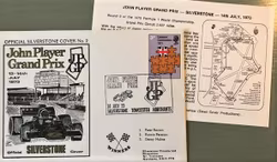 Ronnie Peterson 2a - Englands GP, Silverstone '73, minnesbrev, sep. infokort