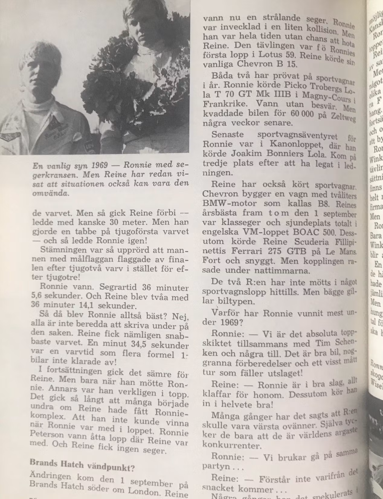Ronnie och Reine i "Motorsporten idag", Picko Troberg berättar, 98 sidor, 15x21 cm