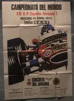 F1 Spanish GP at Jarama in '70, original poster - size 75 x 107 cm, new, but folded
