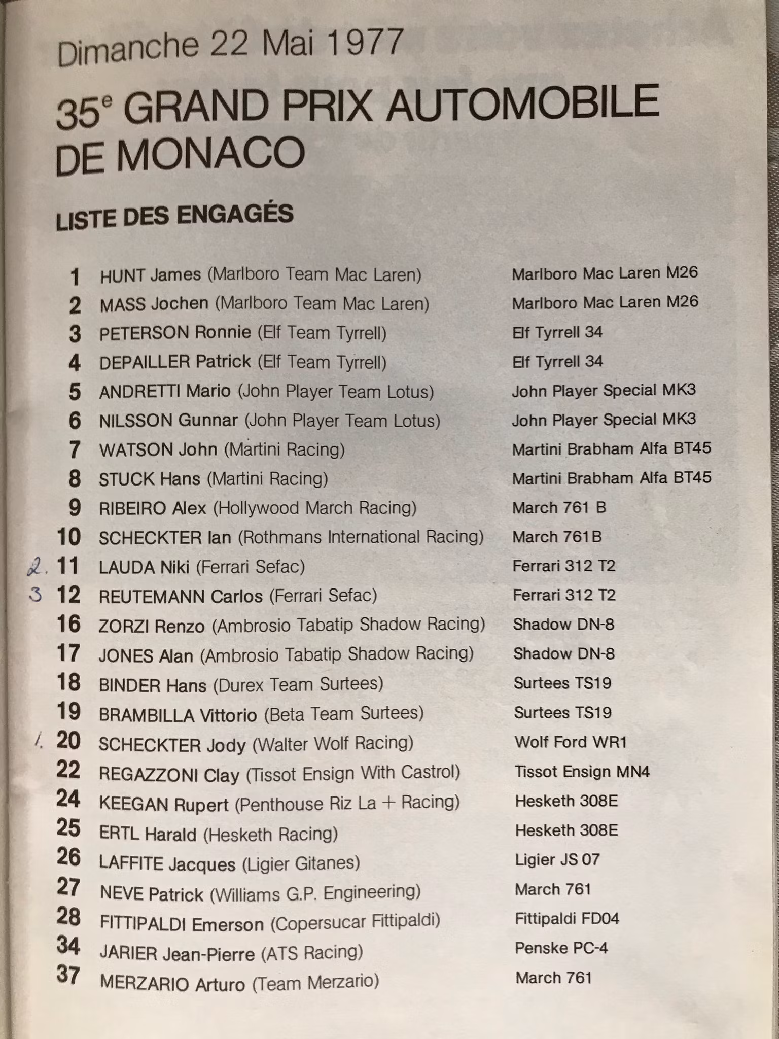 Monacos GP 1977 - program - Ronnie Peterson hos Tyrrell - 82 sid -  16 x 24 cm