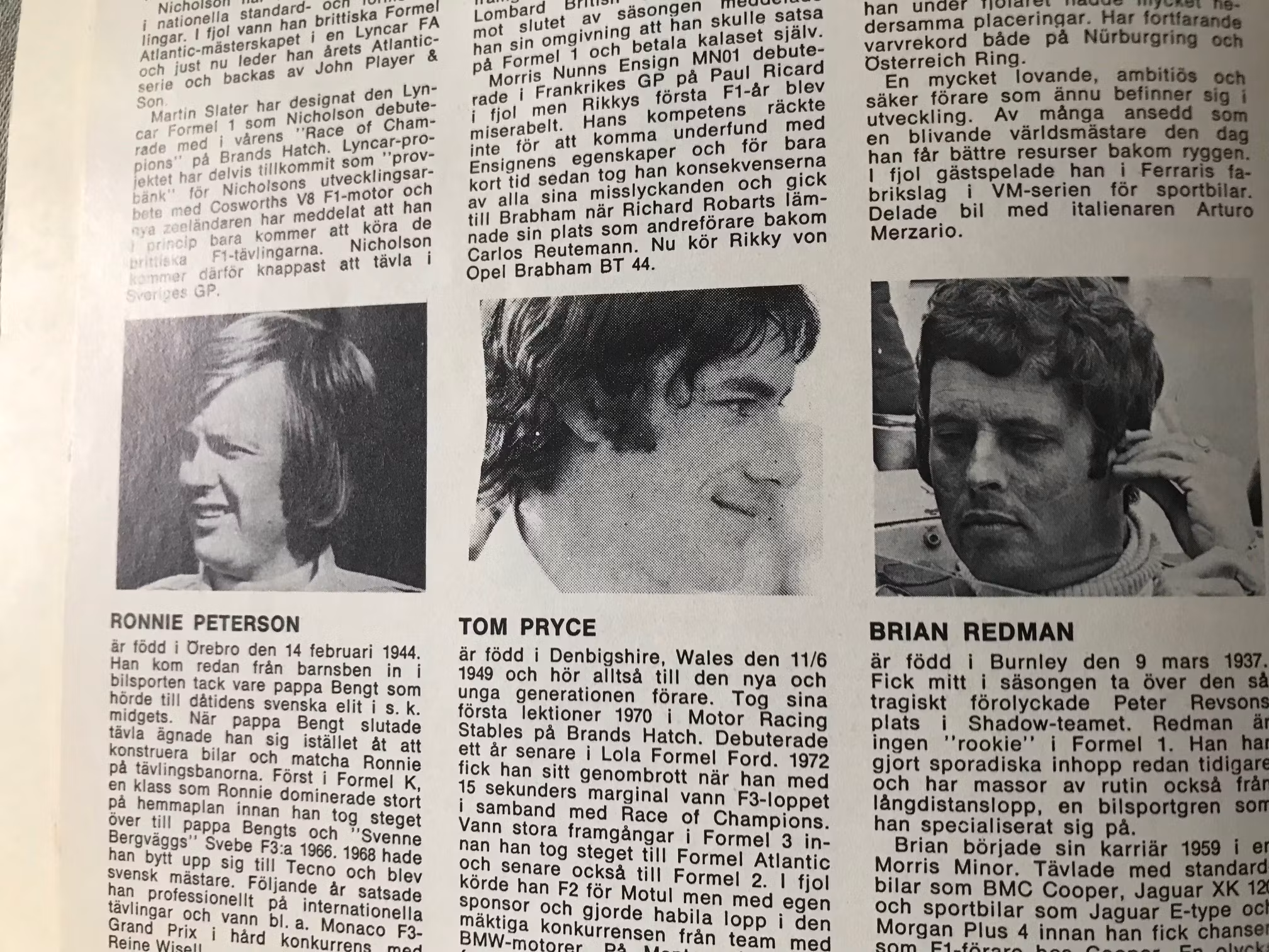 Ronnie Peterson - Sveriges GP, Anderstorp '74 - program - 52 sid - format 21x28 cm