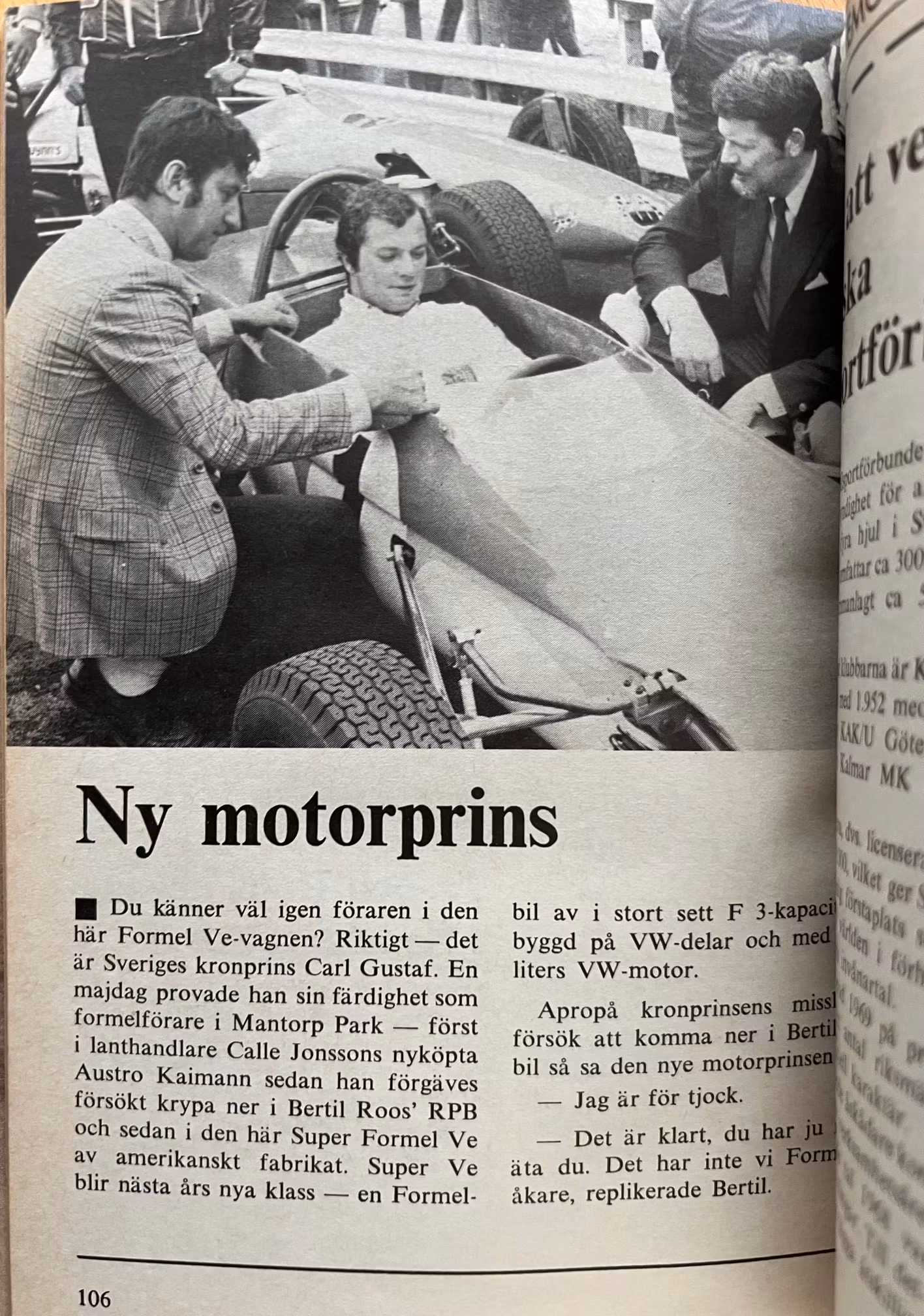 Motorns Mästare 1970-71, 1a utgåva, foto: Ronnie Peterson i KAK-rally , 130 sidor