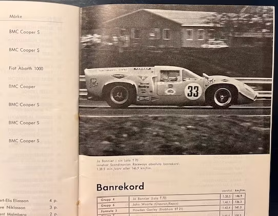 Anderstorp 1969, F3 Ronnie-program i Swederace, 15x21cm