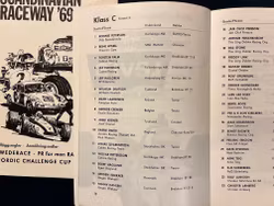 Anderstorp program juni 1969, dekal, anmälningshäfte