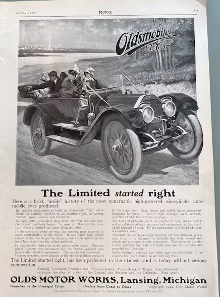 Oldsmobile 1912, 6-cyl, The Limited, "Motor", 25 x 35 cm