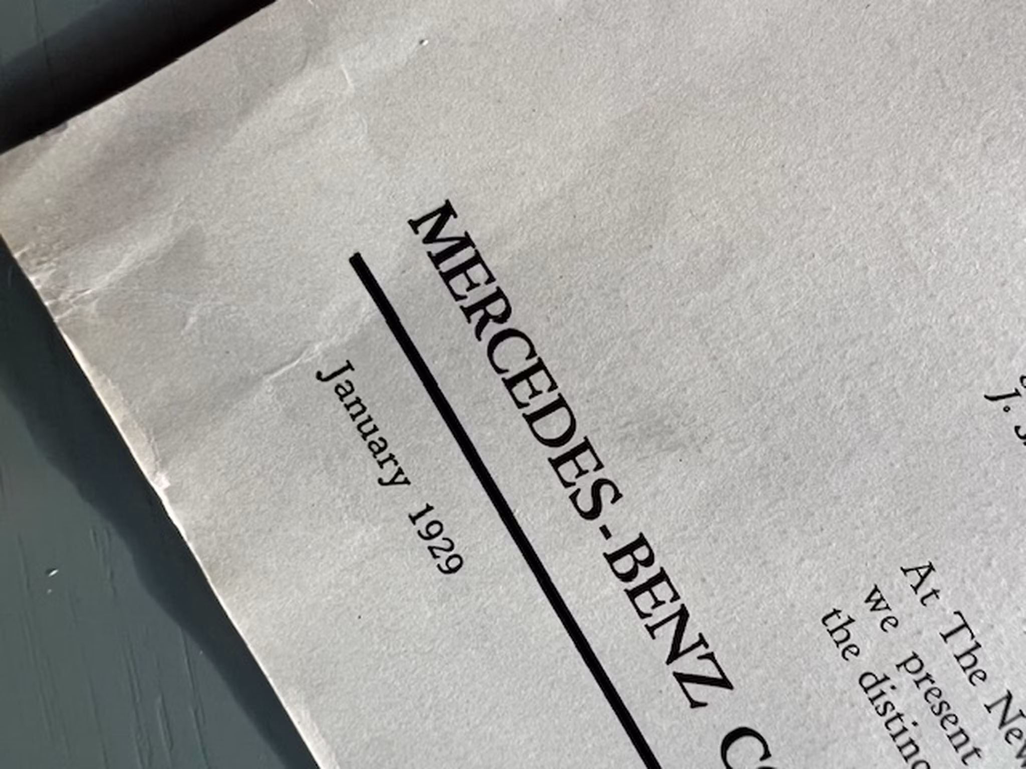 Mercedes-Benz model K och S, Motor, jan 1929, 25 x 33 cm