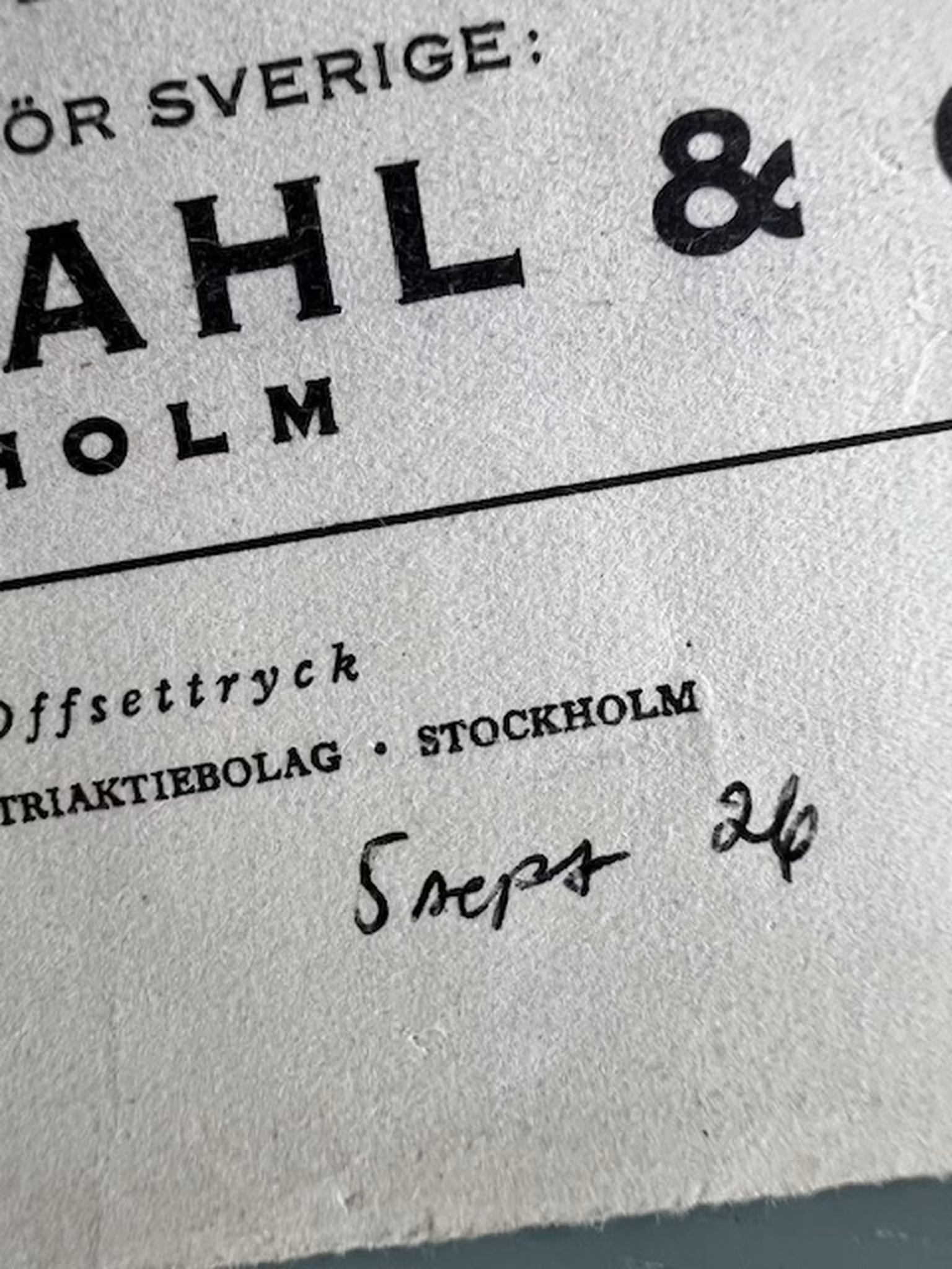 Packard i Sverige 1926, fin färgannons, revor, 23 x 33 cm