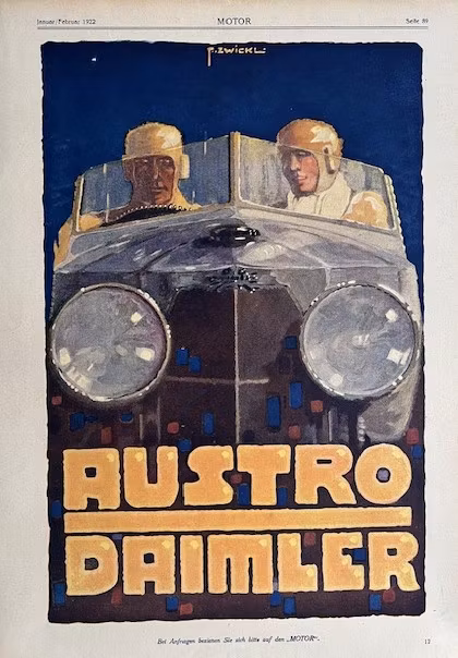 Austro Daimler i 20-talet, Tysk tidning Motor, 25 x 34 cm
