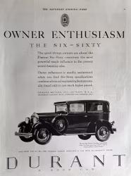 Durant - the Six-Sixty DeLuxe, Detroit, Sat Eve Post, 27x36cm