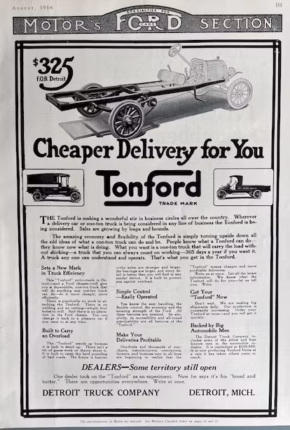 Ford Tonford trucks 1916, Motor, 25 x 35 cm