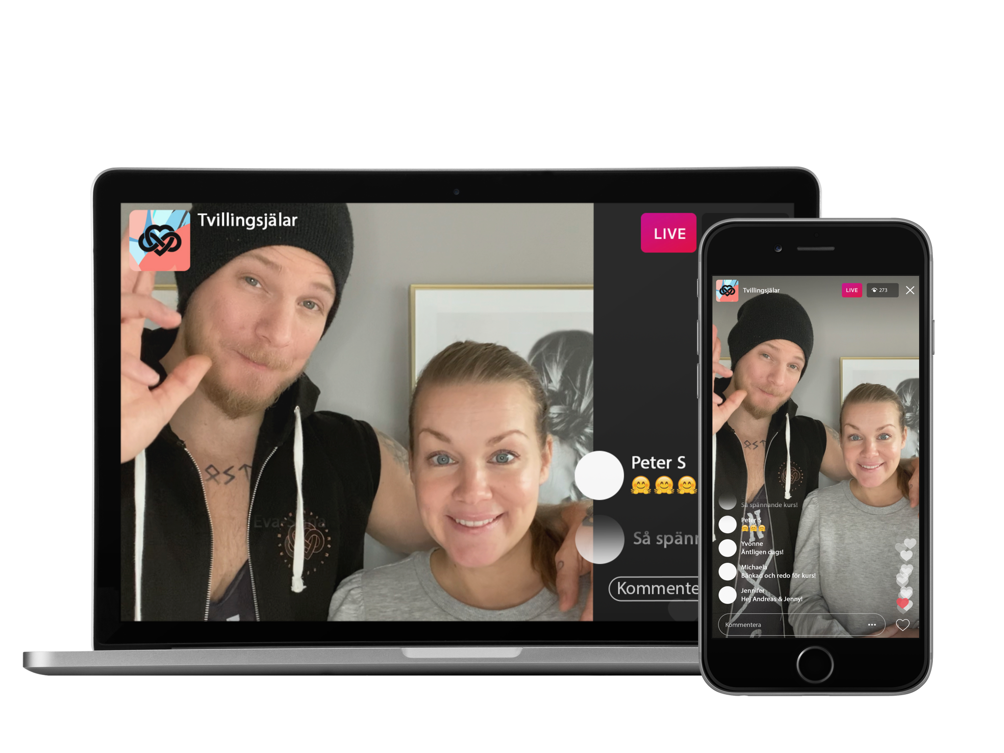 50% rea: Tvillingsjälar Appen med Andreas & Jenny - Sveriges största app för andlig och personlig utveckling - 1 års medlemskap