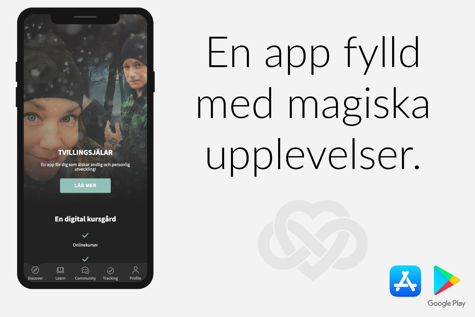 50% rea: Tvillingsjälar Appen med Andreas & Jenny - Sveriges största app för andlig och personlig utveckling - 1 års medlemskap